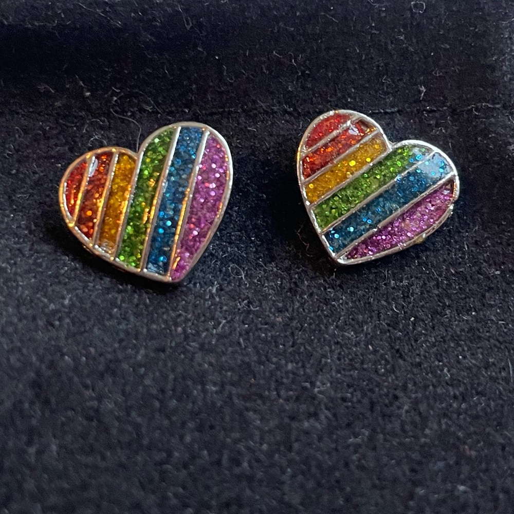 Rainbow Heart Earrings